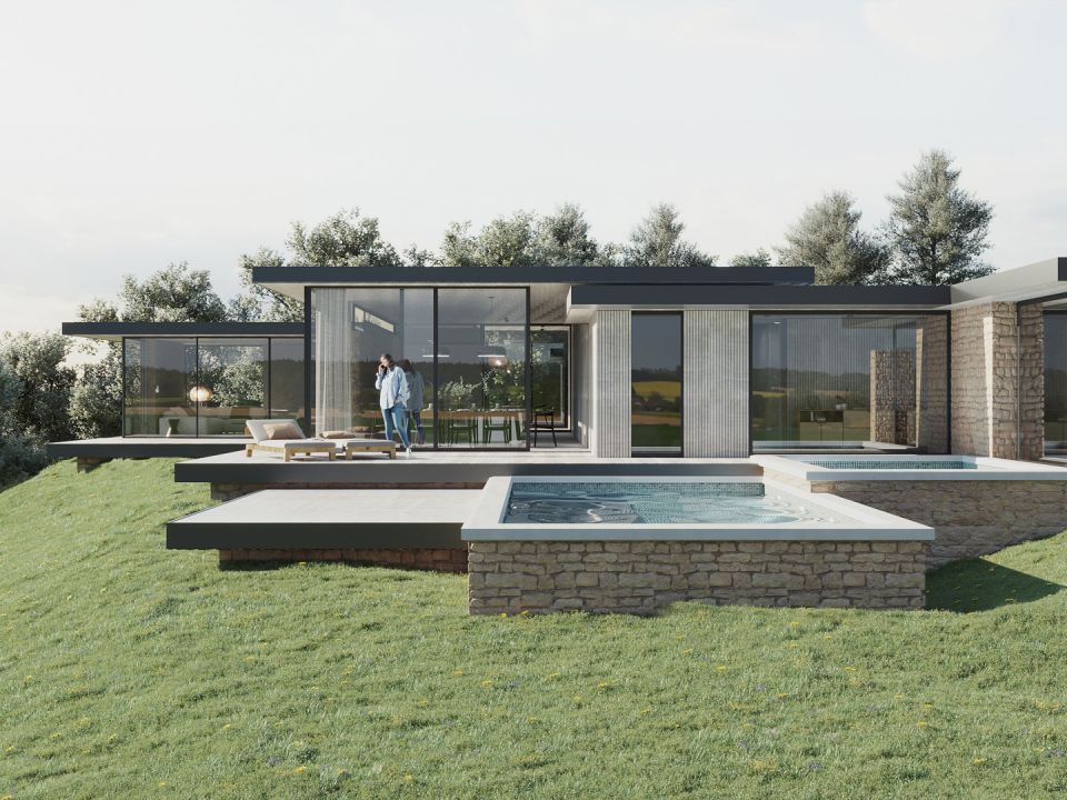 Terrasse et piscine - Jour