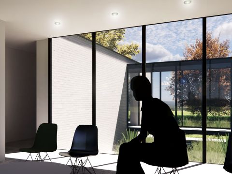 Vue de la salle d'attente Vue de la salle d'attente